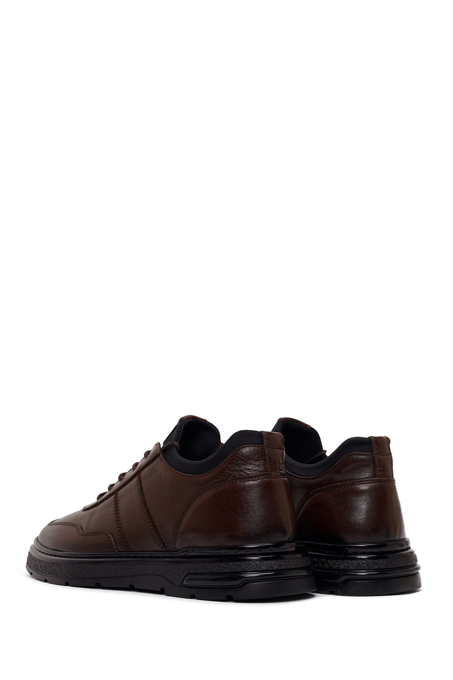 Male Brown Lace-Up Leather Sneaker