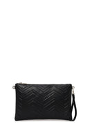 Woman Black Long Chain Strap Quilted Clutch Bag | Derimod