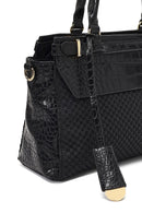 Women's Black Long Strapped Patterned Shoulder Bag | Derimod