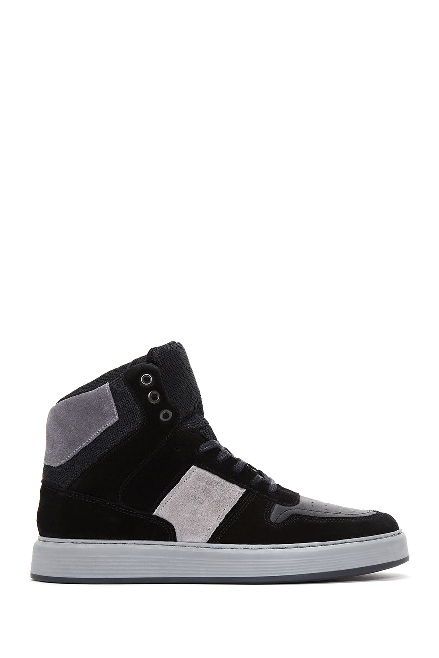Men's Black Leather High Top Sneaker 22WFD624414 | Derimod