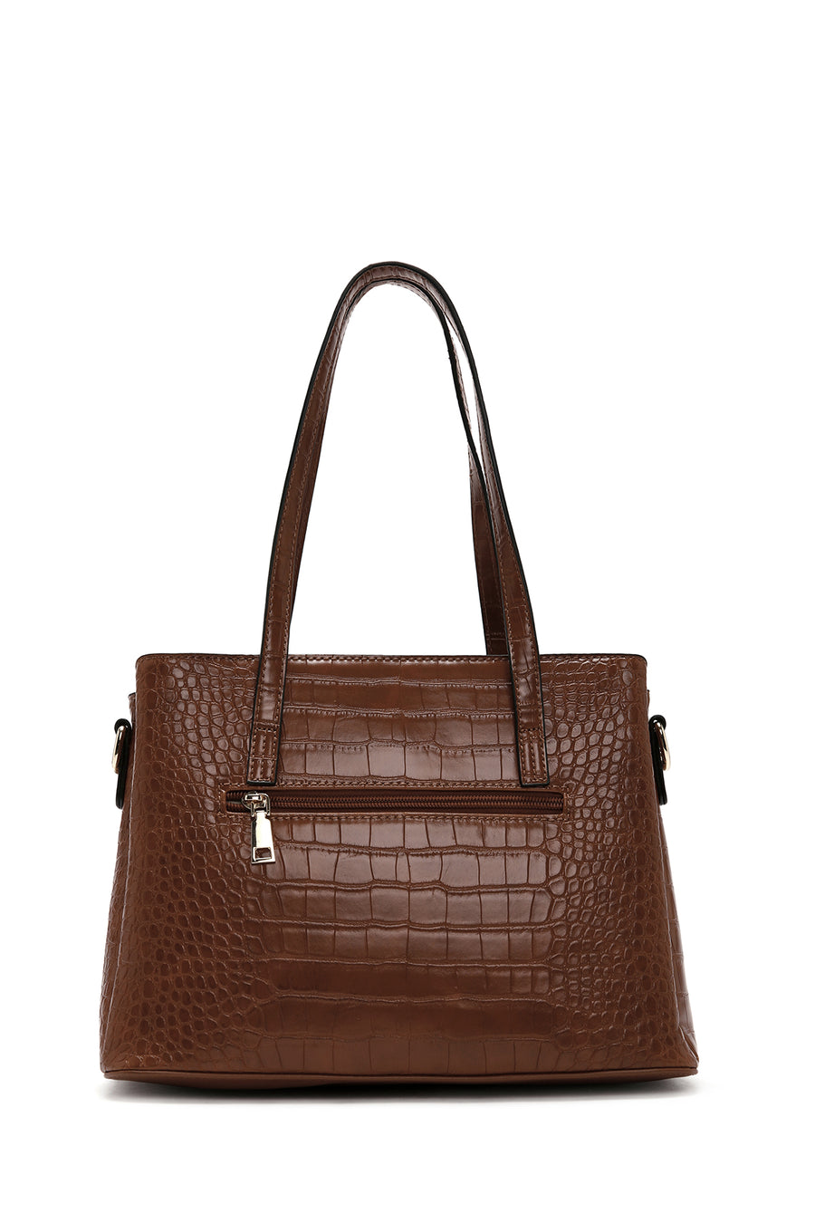 Women's Tan Long Strap Crocodile Handbag