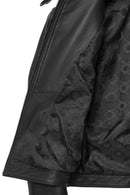 Kylie Women's Black Short Leather Jacket | Derimod