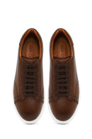 Men's Tan Lace-Up Thick Sole Leather Sneaker | Derimod