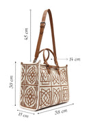 Women's Camel Long Strap Patterned Fabric Shoulder Bag | Derimod