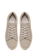 Erkek Bej Bağcıklı Deri Sneaker | Derimod