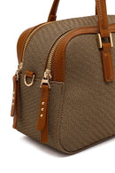 Woman Khaki Long-Strap Printed Shoulder Bag | Derimod