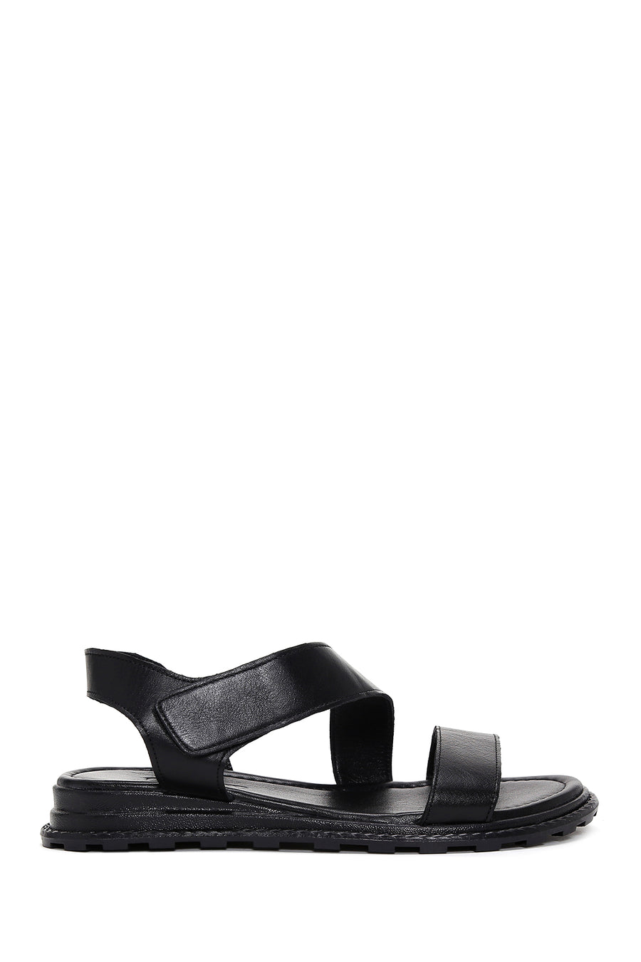 Women's Black Ankle Strap Leather Sandals 25SFD350118 | Derimod