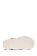Women's Yellow Leather Comfort Sandals | Derimod