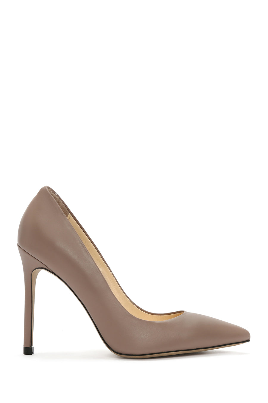 Women's Beige Thin Heeled Leather Stiletto 23WFD133118 | Derimod
