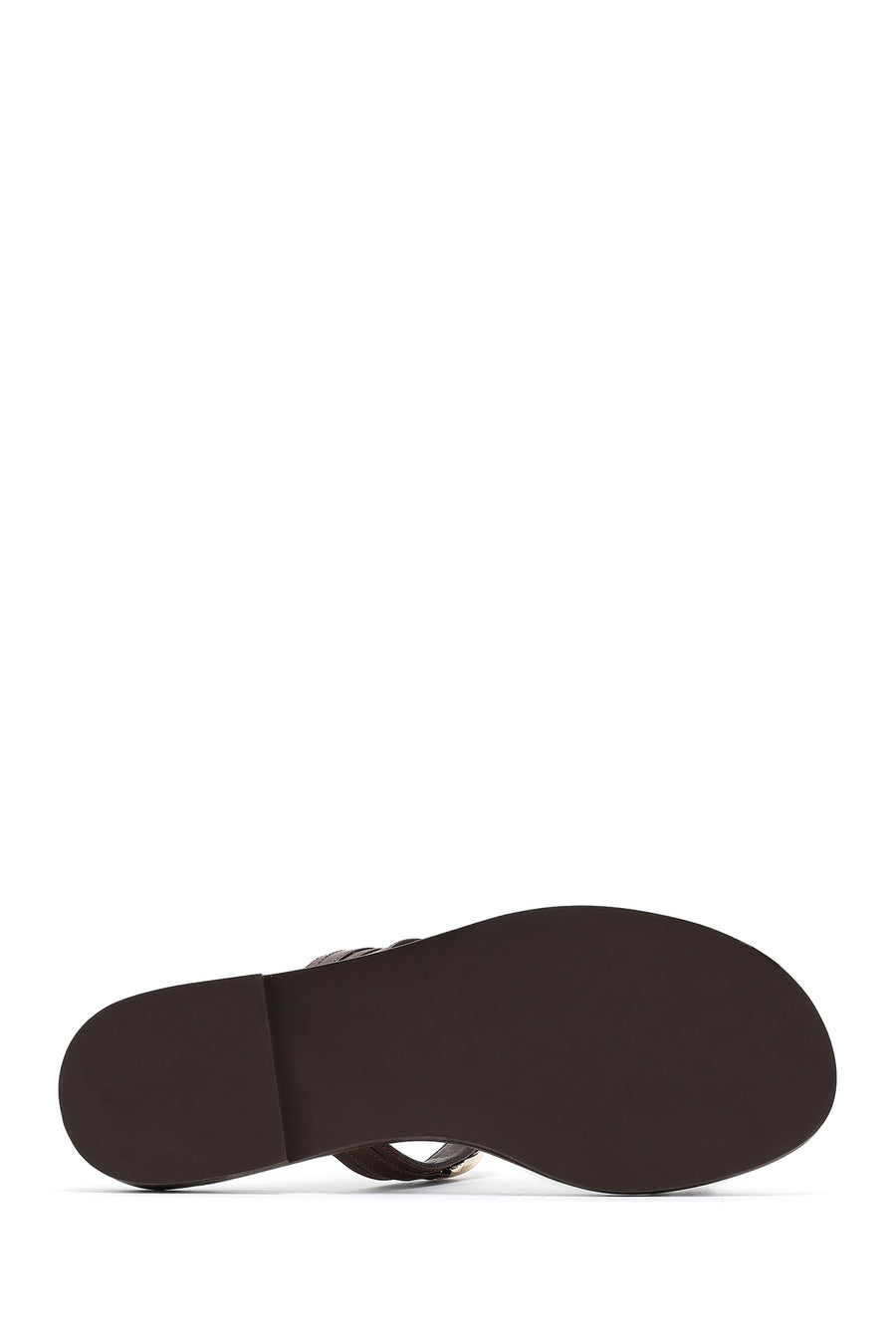 Women's Brown Stoned Flip-Flop Leather Slippers
