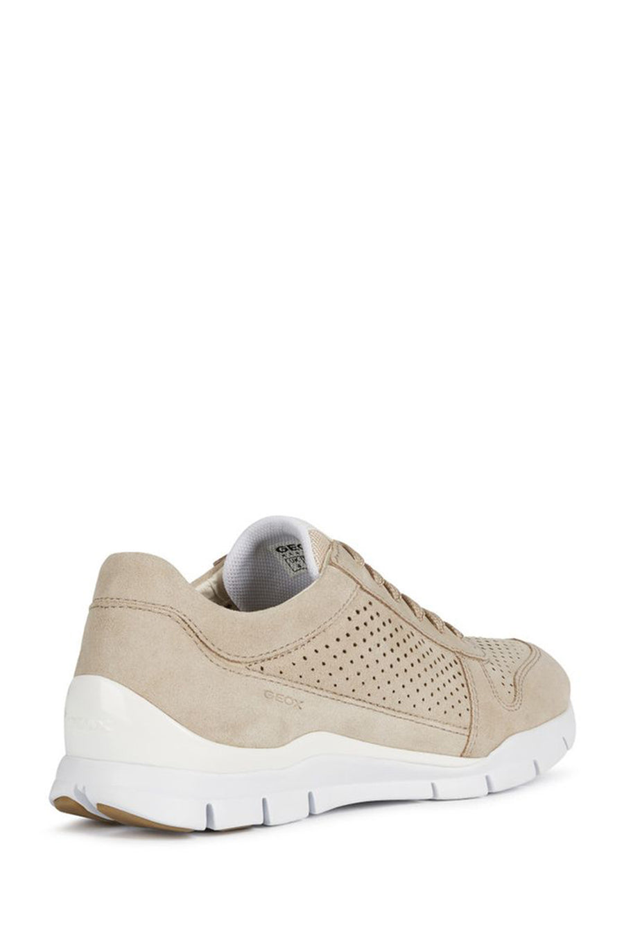 Geox Women's Beige Sukie Lace-Up Fabric Sneaker