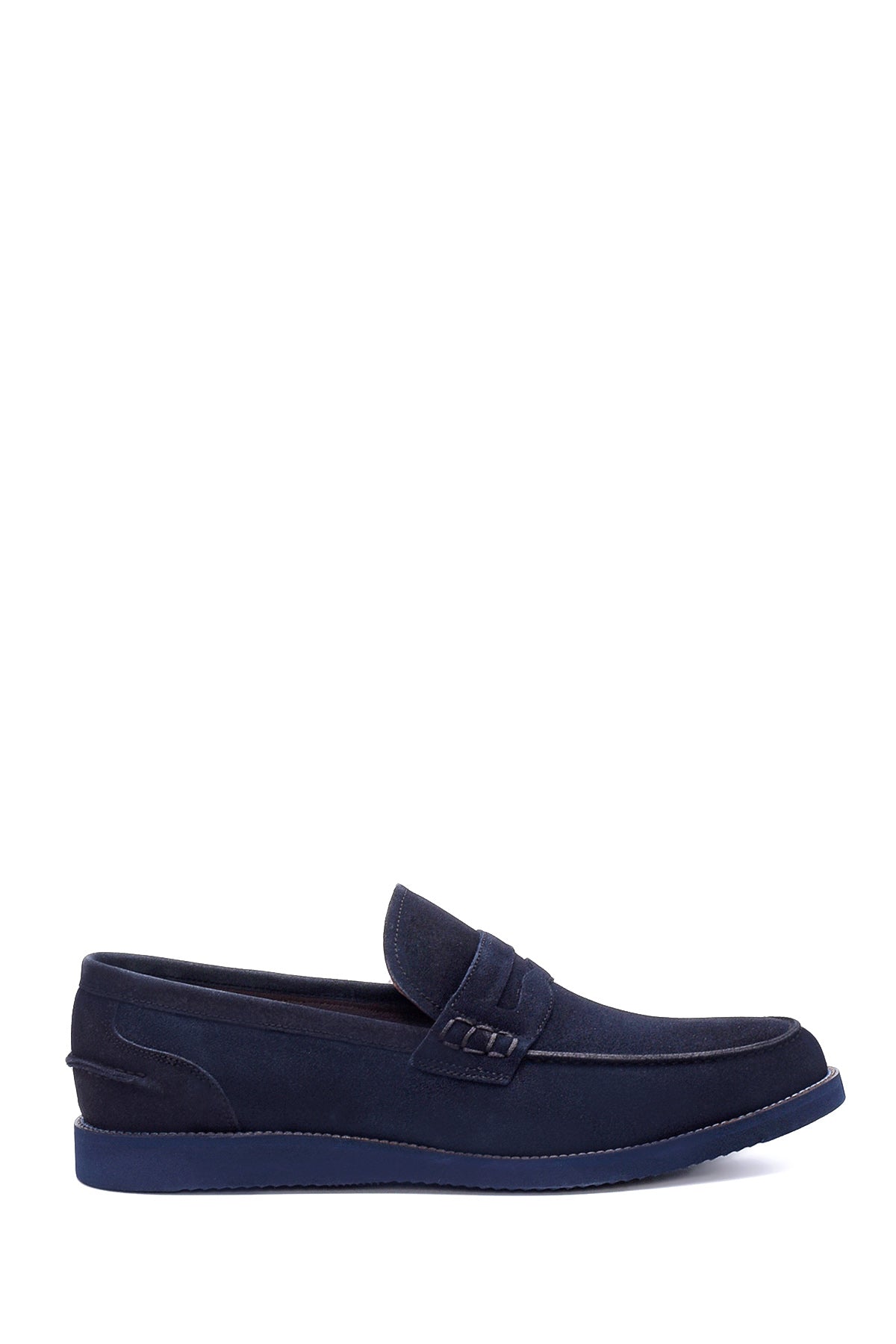 Men's Navy Blue Suede Leather Loafer 22SFD601410 | Derimod