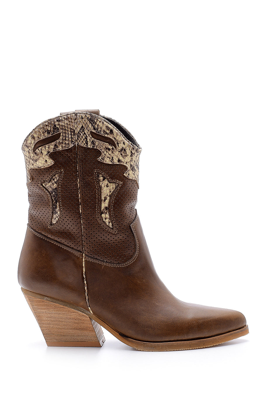Women's Leather Cowboy Boots 20SFD224418 | Derimod