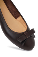 Women's Brown Leather Ballerinas | Derimod