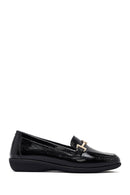 Kadın Siyah Tokalı Deri Maskülen Loafer | Derimod