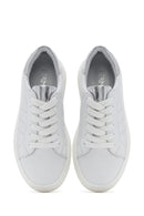 Woman White Lace-Up Leather Sneaker | Derimod