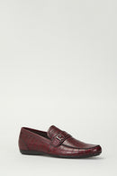 Croco Men's Leather Loafer | Derimod