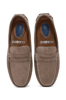 Men's Beige Suede Leather Loafer | Derimod
