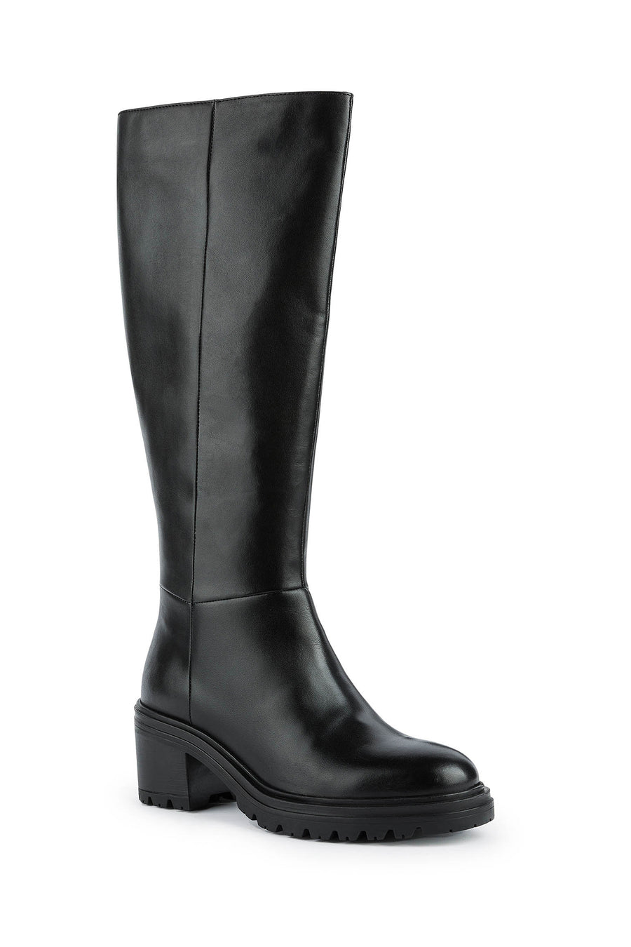 Geox Women's Black Damiana Zippered Leather Boots