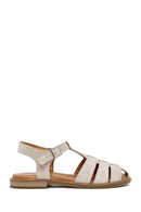 Women's Mink Suede Leather Sandals with Buckle Ankle | Derimod
