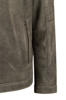 Dexter Male Gray Mandarin Collar Leather Jacket | Derimod