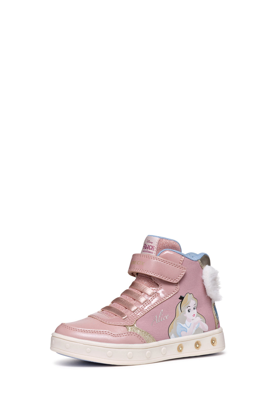 Geox Girl Pink Skylin Banded Patterned Ankle Sneaker