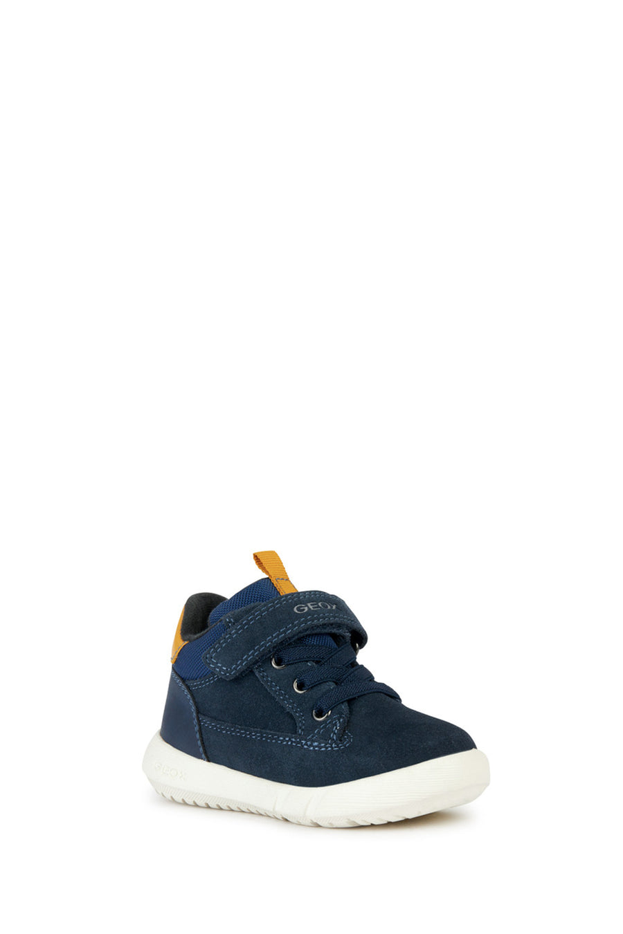 Geox Baby Boy Navy Blue Hyroo A-Striped Suede Leather Sports Boots