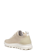 Geox Women Mink D Spherica A - Knitted Text Lace-Up Thick Sole Fabric Sneaker | Derimod