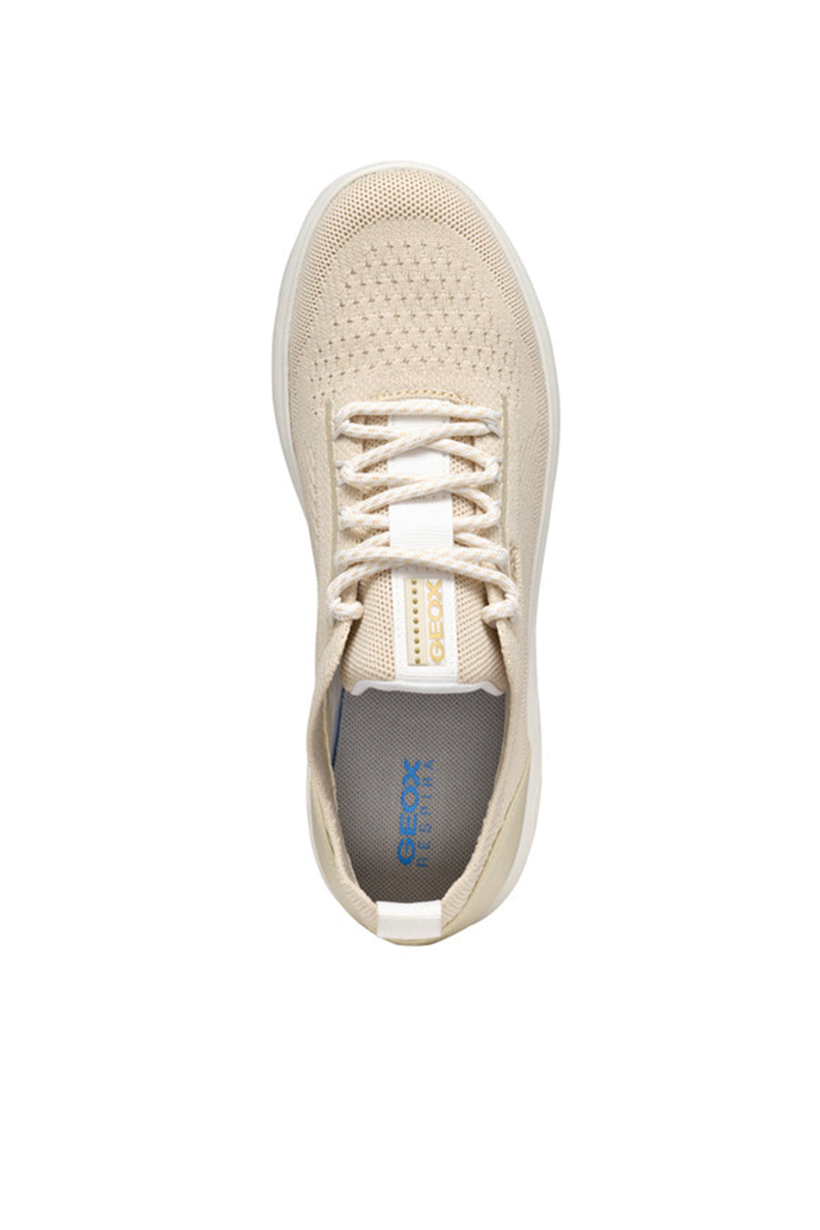 Geox Women Mink D Spherica A - Knitted Text Lace-Up Thick Sole Fabric Sneaker