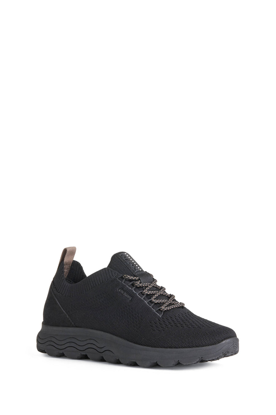 Geox Women Black Spherica Lace-Up Fabric Sneaker