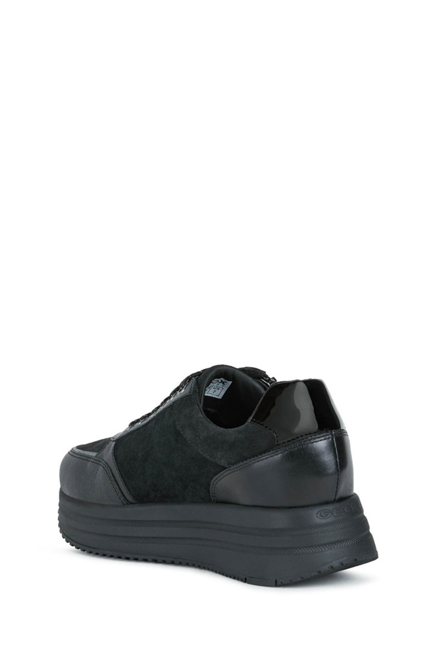 
Geox Women’s Black Kency Lace-Up Thick Sole Leather Sneaker
