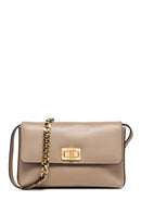 Geox Women Mink Liliane Chain Strap Leather Crossbody Bag | Derimod