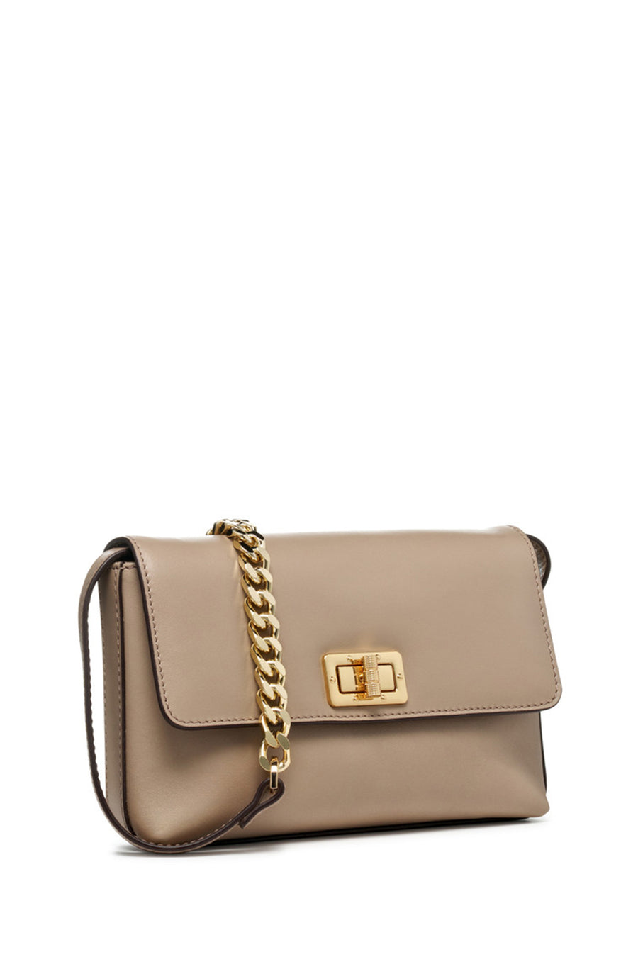 Geox Women Mink Liliane Chain Strap Leather Crossbody Bag