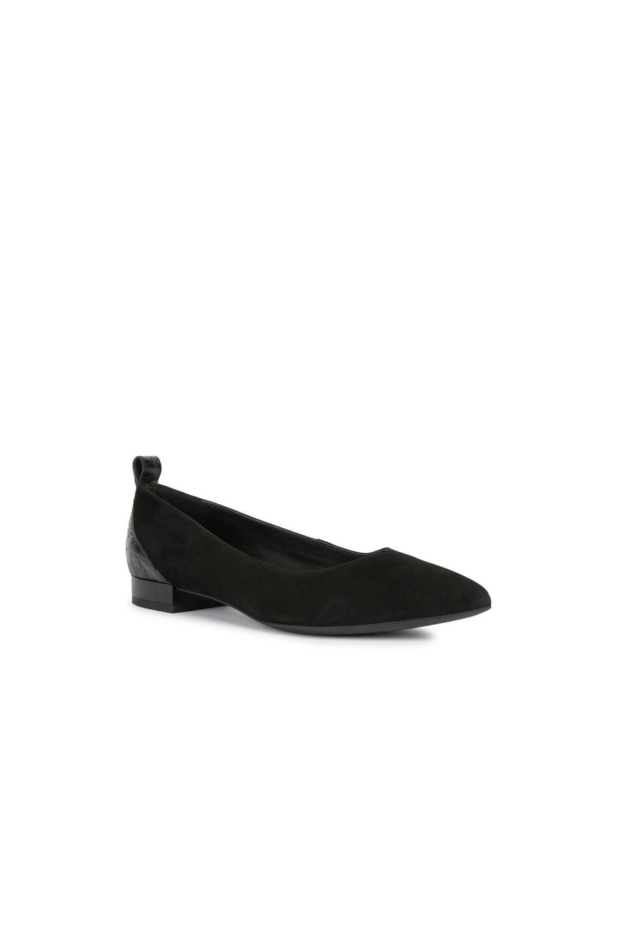 Geox Women's Black Charyssa Suede Leather Ballerinas