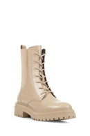 
Geox Women Beige Iridea Lace-Up Zippered Leather Combat Boot
 | Derimod
