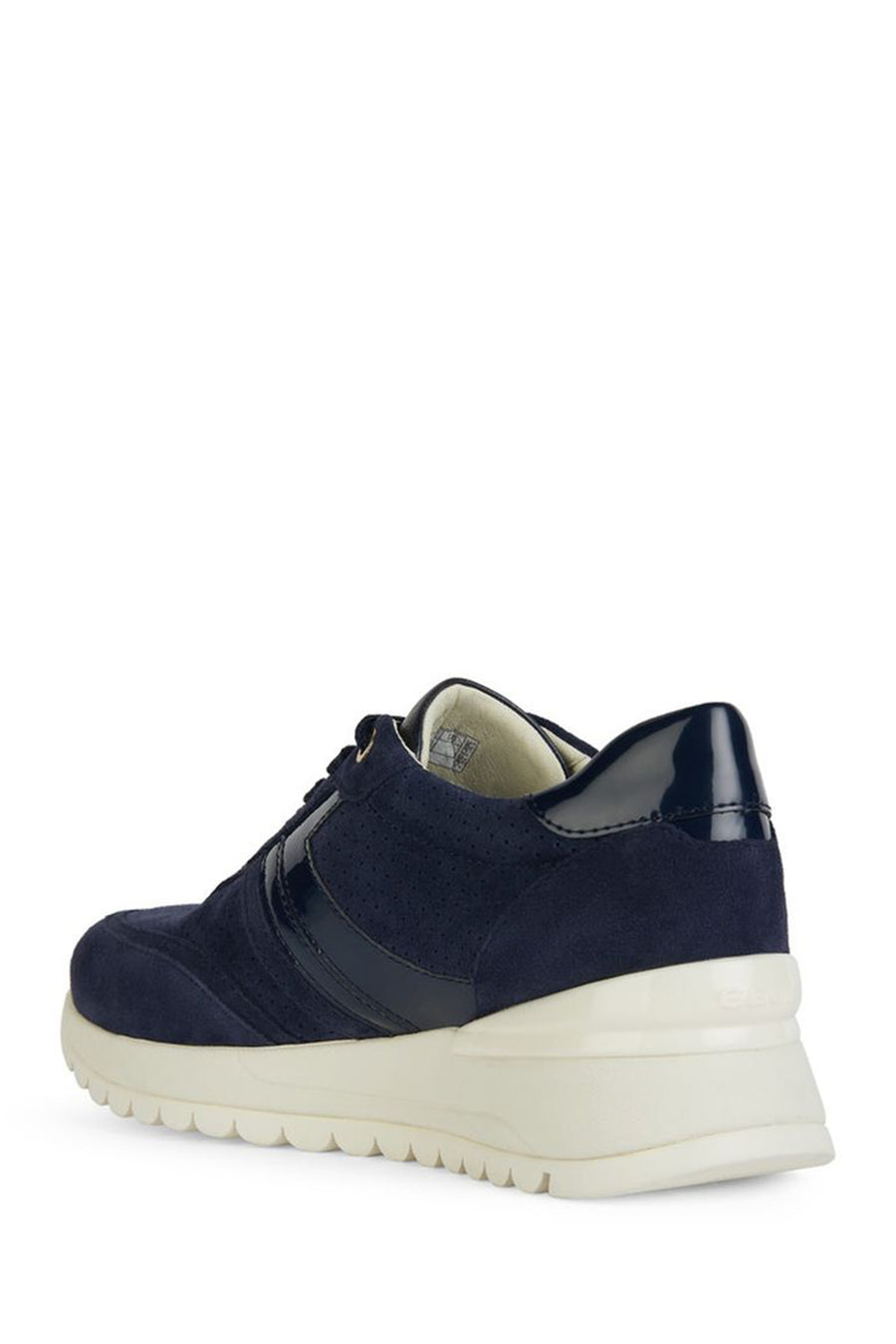 Geox Women's Navy Blue Desya Lace-Up Leather Sneaker