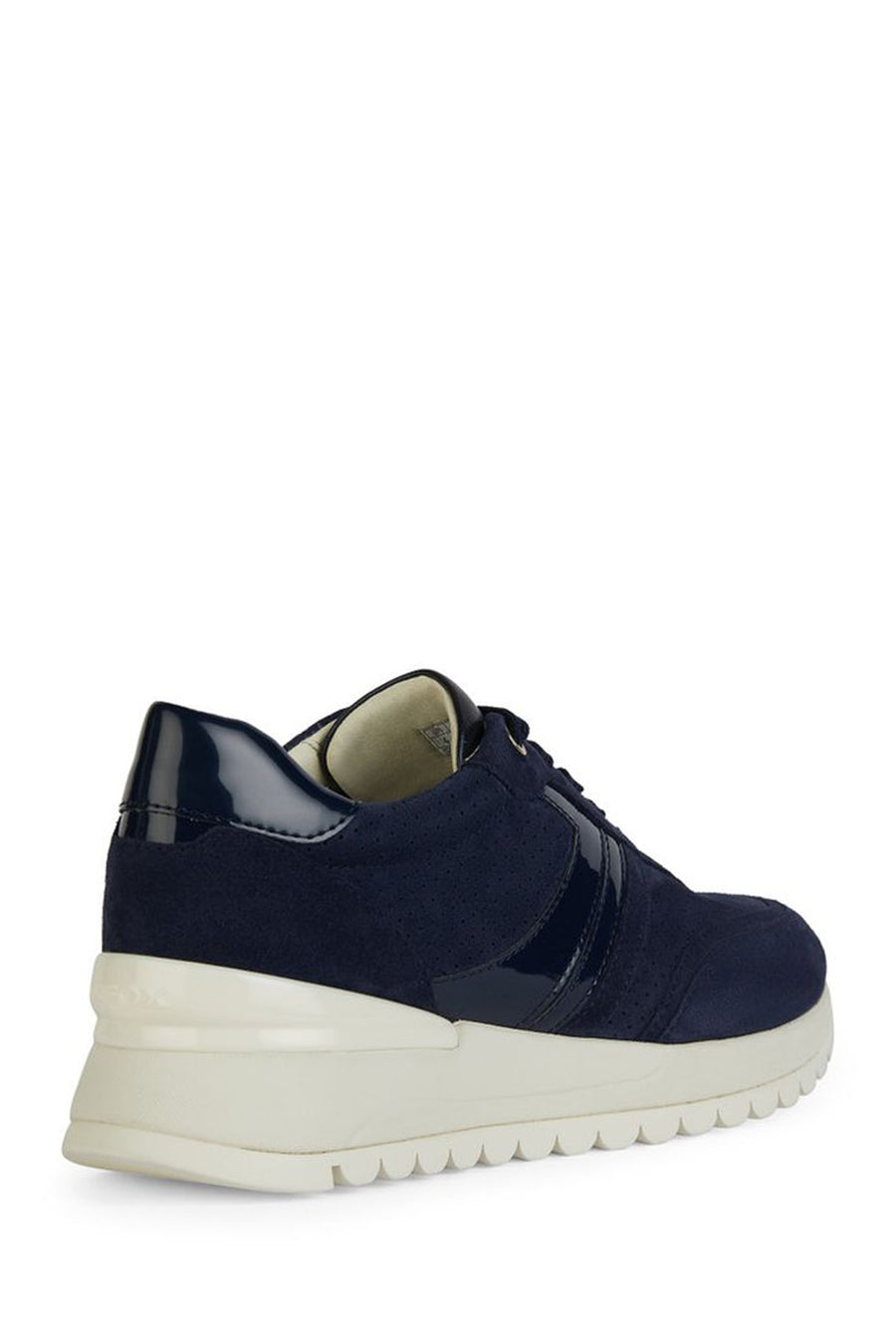 Geox Women's Navy Blue Desya Lace-Up Leather Sneaker