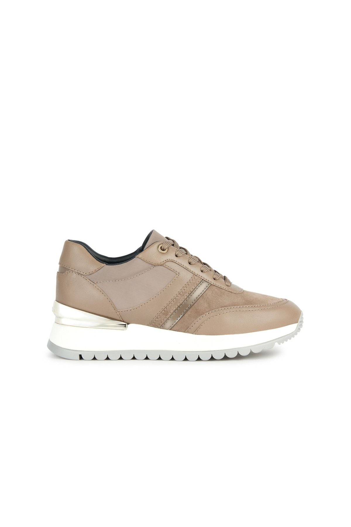 Geox Women's Mink Desya Suede Leather Thick Heeled Lace-Up Sneaker D3500A08522C6692 | Derimod