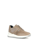 Geox Women's Mink Desya Suede Leather Thick Heeled Lace-Up Sneaker | Derimod