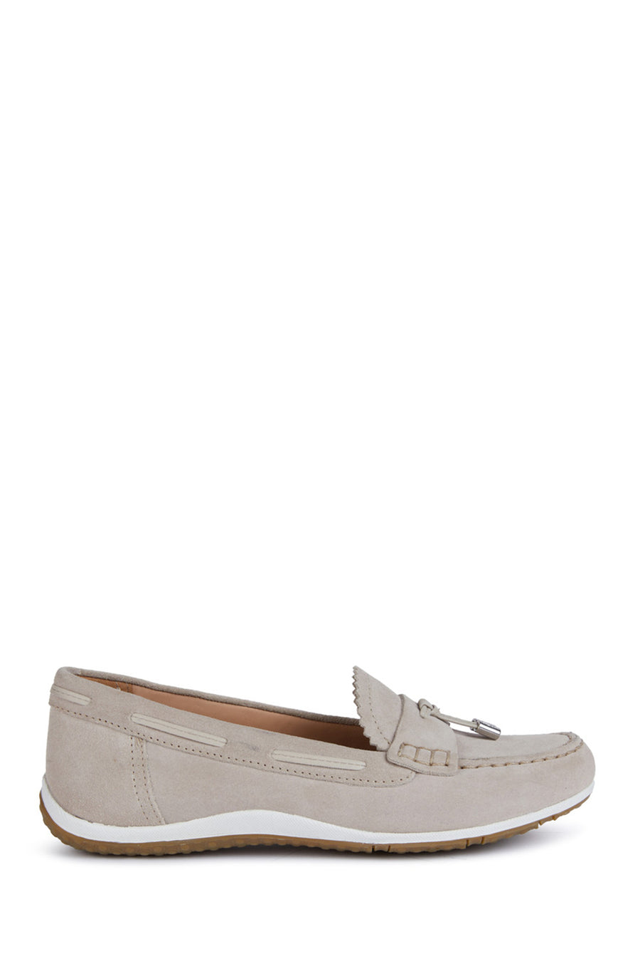Geox Women Mink Vega Moc Moccasin Tasselled Suede Leather Loafer D35DNA00022C6738 | Derimod