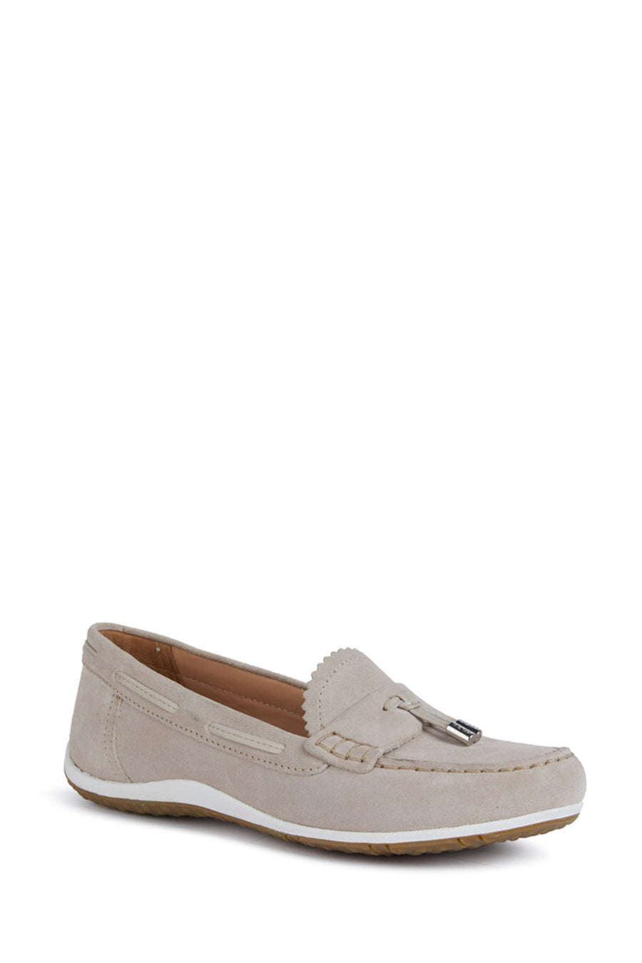 Geox Women Mink Vega Moc Moccasin Tasselled Suede Leather Loafer