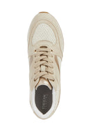 Geox Women's Beige Zosma Thick Soled Lace-up Leather Sneaker | Derimod