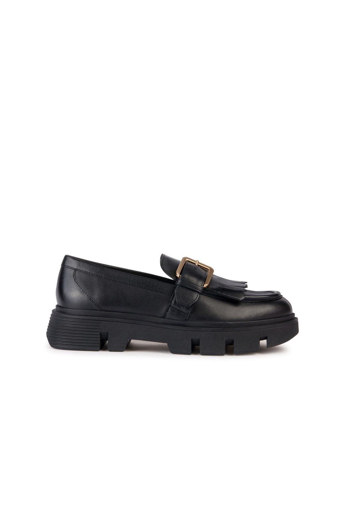 Geox Women's Black Vilde Leather Masculine Loafer D36UAC00085C9999 | Derimod