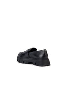 Geox Women's Black Vilde Leather Masculine Loafer | Derimod