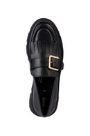 Geox Women's Black Vilde Leather Masculine Loafer | Derimod