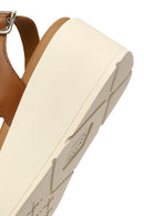 Geox Women Tan Ankle Buckle Thick Sole Leather Sandal | Derimod