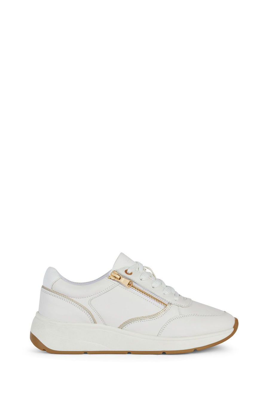 Geox Women's White Bulmya Lace-Up Leather Sneaker D45MXE00085C1000 | Derimod