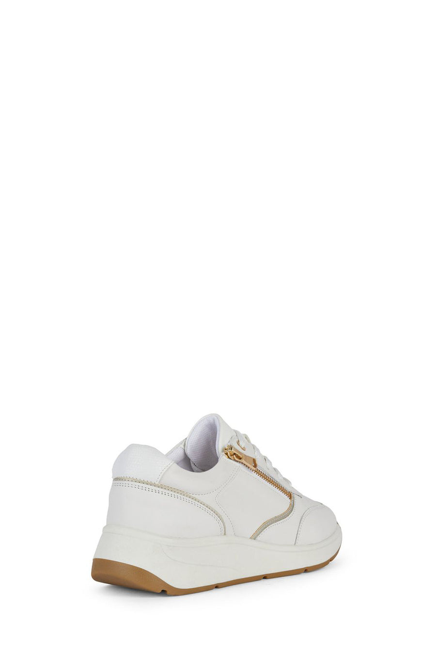 Geox Women's White Bulmya Lace-Up Leather Sneaker