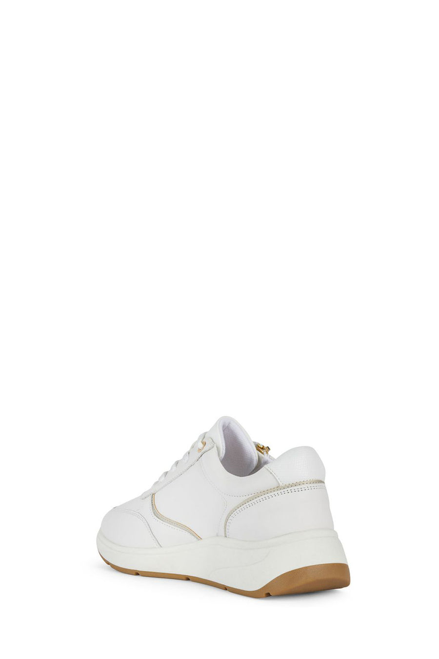 Geox Women's White Bulmya Lace-Up Leather Sneaker