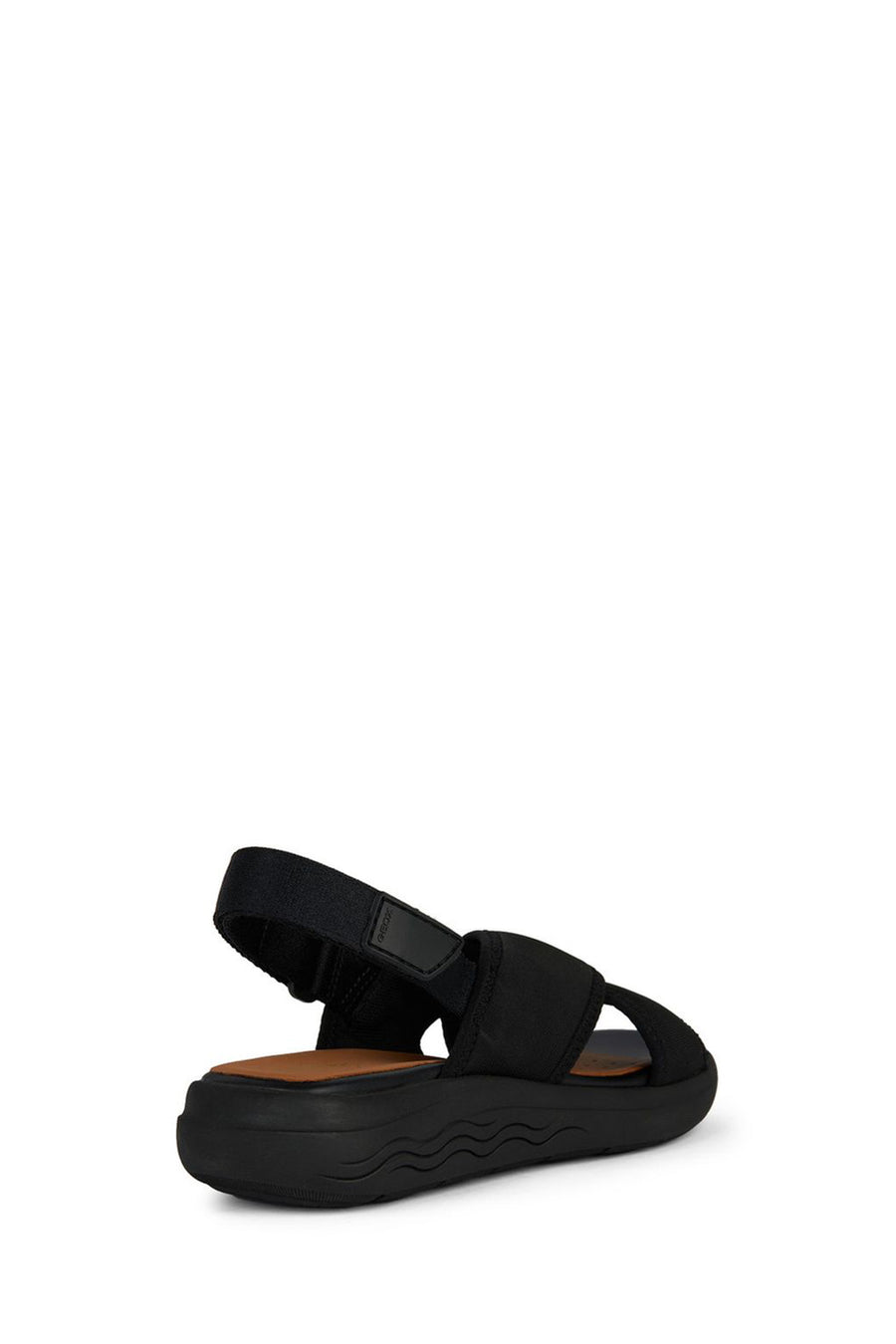 Geox Women's Black Spherica Ankle Strap Fabric Sandals
